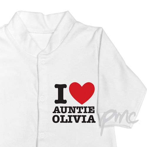 Personalised I HEART 12-18 Months Babygrow