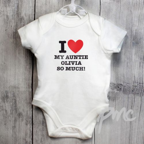 Personalised I HEART 9-12 Months Baby Vest