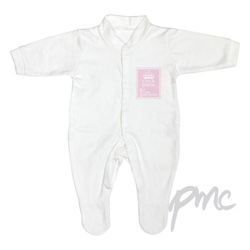 Personalised Pink 1st Class 12-18 Months Babygrow