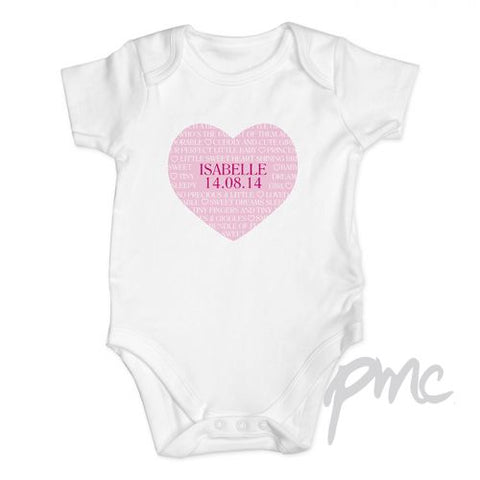 Personalised Sweet Heart 12-18 Months Baby Vest