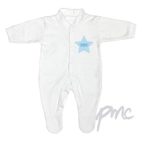 Personalised Shining Star 9-12 Months Babygrow