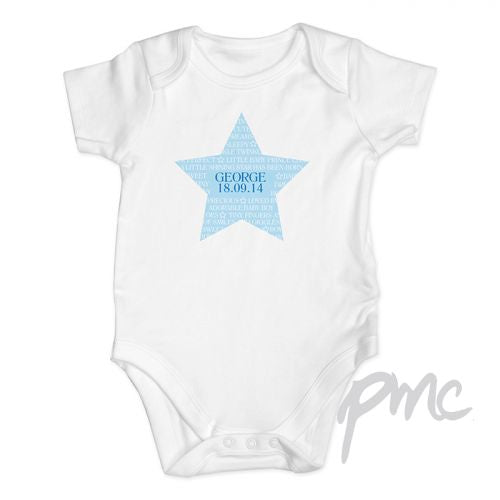 Personalised Shining Star 9-12 Months Baby Vest