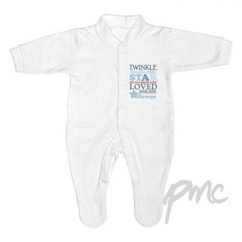 Personalised Twinkle Boys 9-12 Months Babygrow