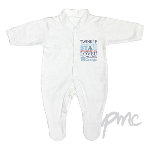 Personalised Twinkle Boys 12-18 Months Babygrow