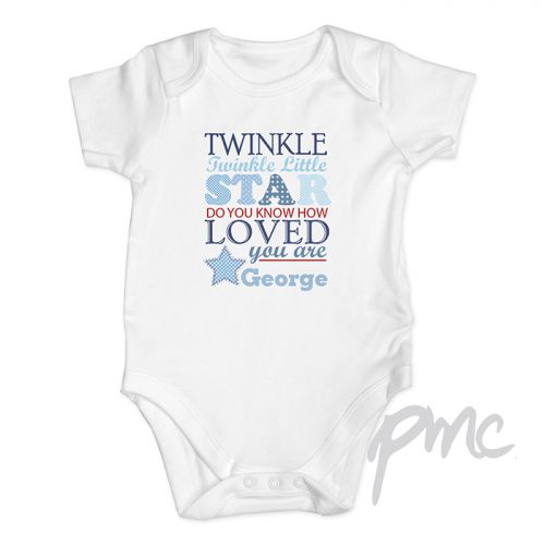 Personalised Twinkle Boys 3-6 Months Baby Vest