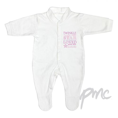 Personalised Twinkle Girls 3-6 Months Babygrow