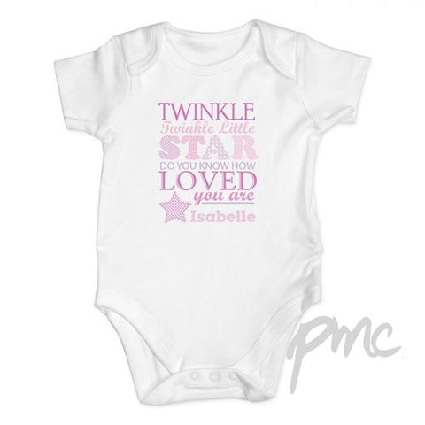 Personalised Twinkle Girls 3-6 Months Baby Vest
