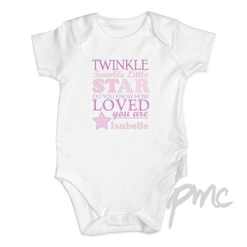 Personalised Twinkle Girls 6-9 Months Baby Vest