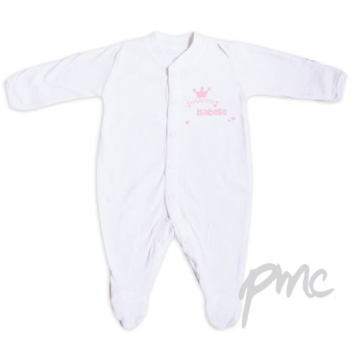 Personalised Little Princess Pink 12-18 Months Babygrow