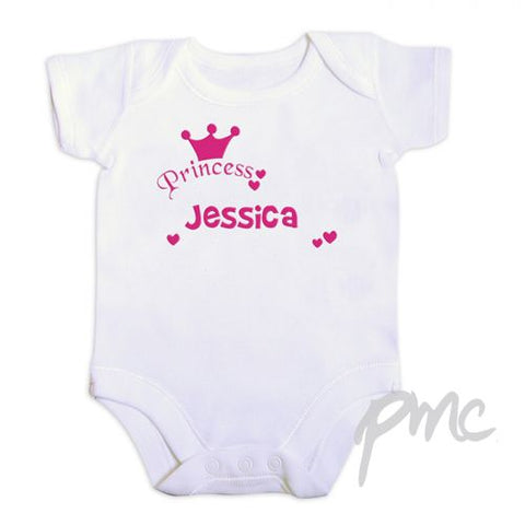 Personalised Little Princess Pink 3-6 Months Baby Vest