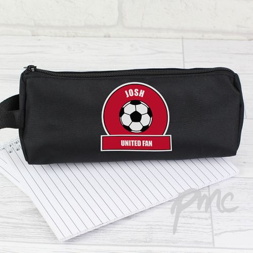 Personalised Red Football Fan Pencil Case