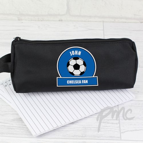 Personalised Dark Blue Football Fan Pencil Case