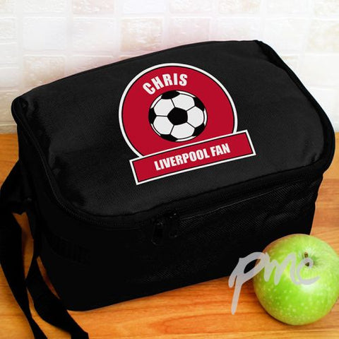 Personalised Red Football Fan Lunch Bag