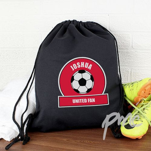 Personalised Red Football Fan Swim & Kit Bag