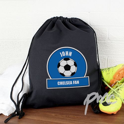 Personalised Dark Blue Football Fan Swim & Kit Bag