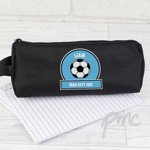 Personalised Sky Blue Football Fan Pencil Case
