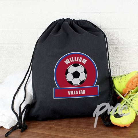 Personalised Claret and Blue Football Fan Swim & Kit Bag