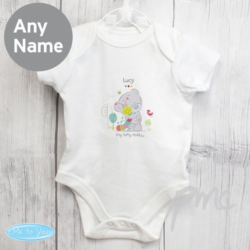 Personalised Tiny Tatty Teddy Cuddle Bug 0-3 Months Baby Vest