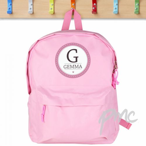 Personalised Star Name Pink Backpack