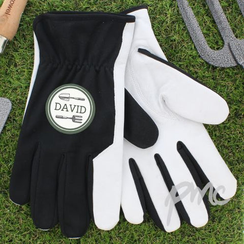 Personalised Garden Tools Large Black Gardening Gloves