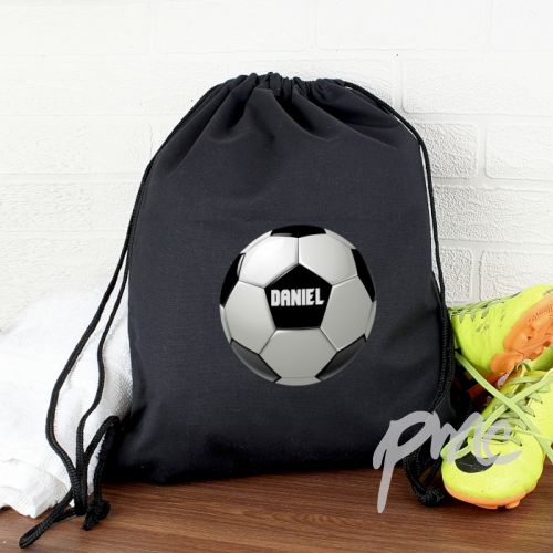 Personalised Football Black Swim & Kit Bag