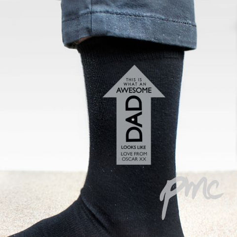 Personalised Awesome Dad Men's Socks