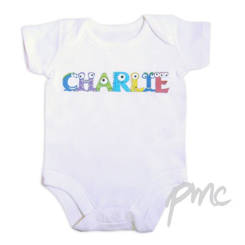 Personalised Monster Alphabet Baby Vest