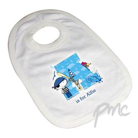 Personalised Pirate Letter Baby Bib