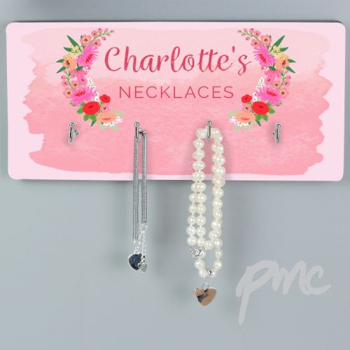 Personalised Floral Watercolour Jewellery Hooks