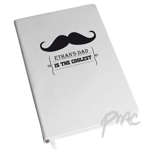 Personalised Moustache Hardback A5 Notebook