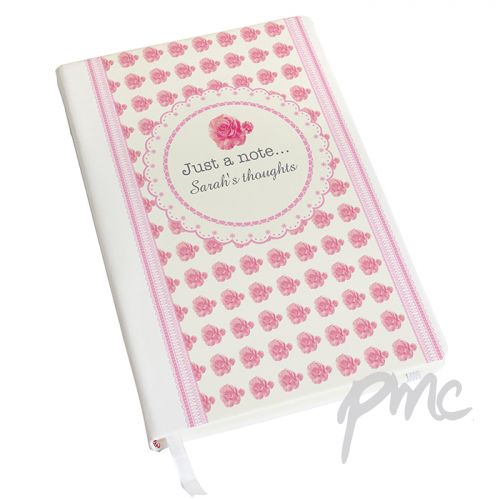 Personalised Vintage Rose Hardback A5 Notebook