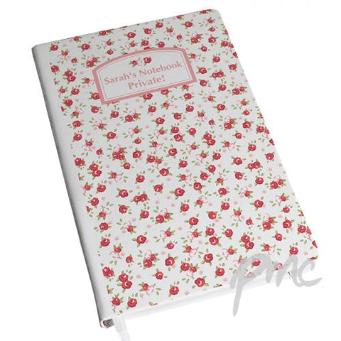 Personalised Vintage Floral Hardback A5 Notebook