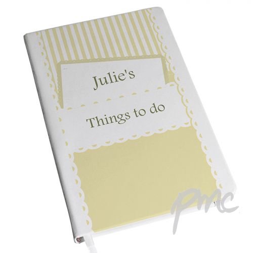 Personalised Elegant Cream Hardback A5 Notebook