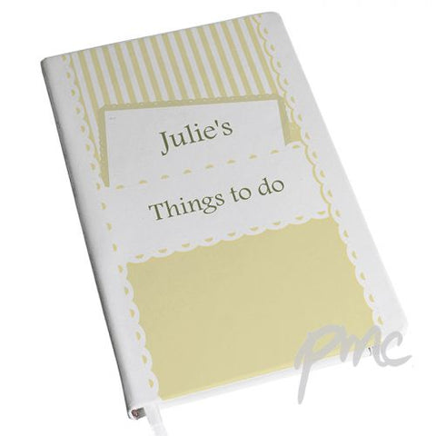 Personalised Elegant Cream Hardback A5 Notebook