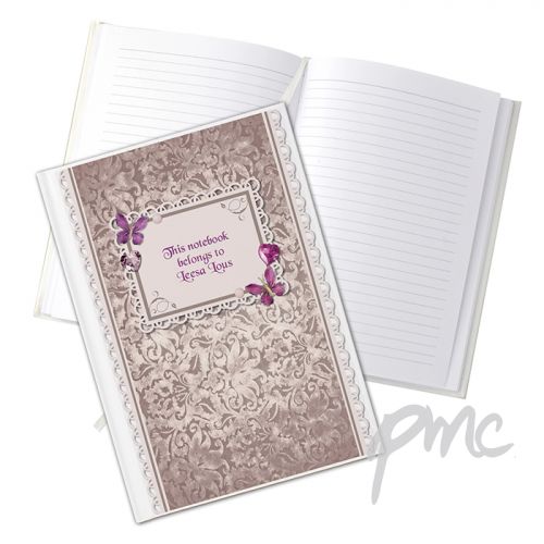 Personalised Butterfly Gem Hardback A5 Notebook