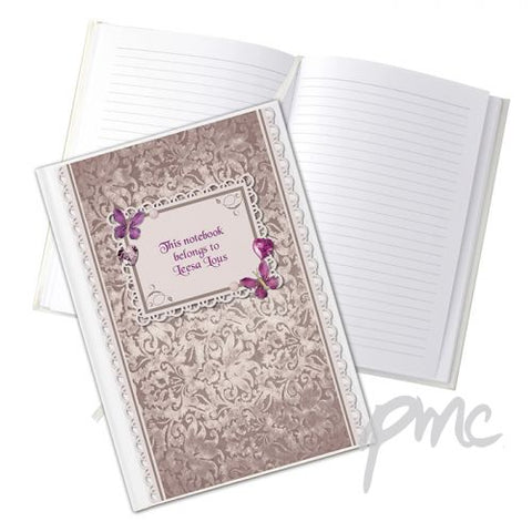 Personalised Butterfly Gem Hardback A5 Notebook