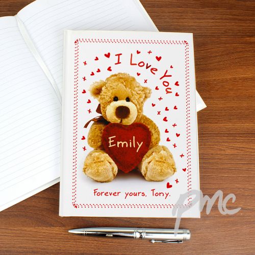 Personalised Teddy Hardback A5 Notebook