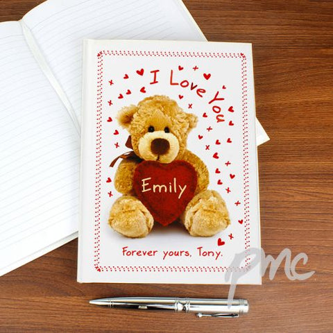 Personalised Teddy Hardback A5 Notebook
