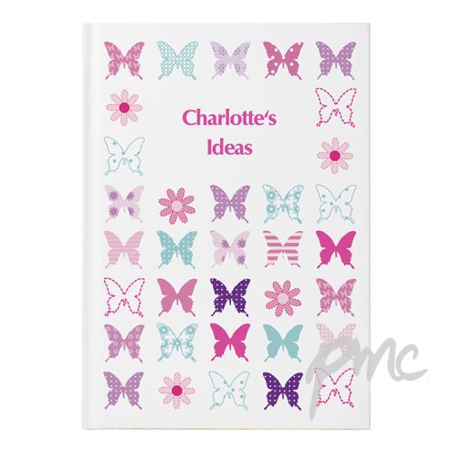 Personalised Butterfly Hardback A5 Notebook