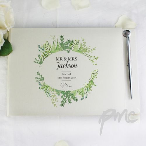 Personalised Fresh Botanical Guest Book & Pen