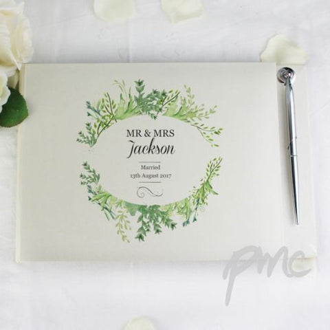 Personalised Fresh Botanical Guest Book & Pen
