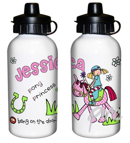 Personalised Bang on the Door Pony Girl Drinks Bottle