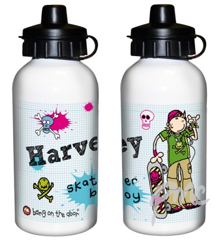 Personalised Bang on the Door Skater Boy Drinks Bottle