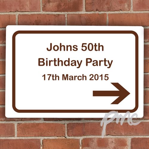 Personalised Brown Road Right Arrow Sign