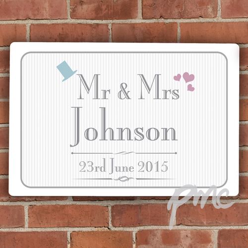 Personalised Decorative Wedding Mr & Mrs Plaque