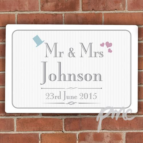 Personalised Decorative Wedding Mr & Mrs Plaque