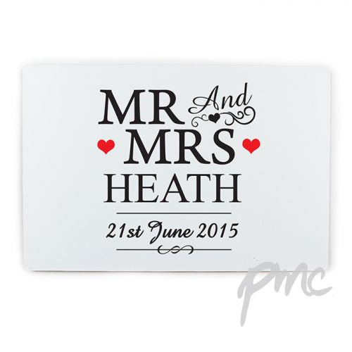 Personalised Mr & Mrs Plaque