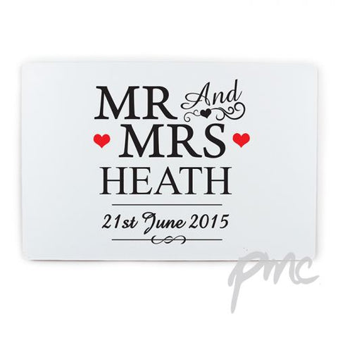 Personalised Mr & Mrs Plaque