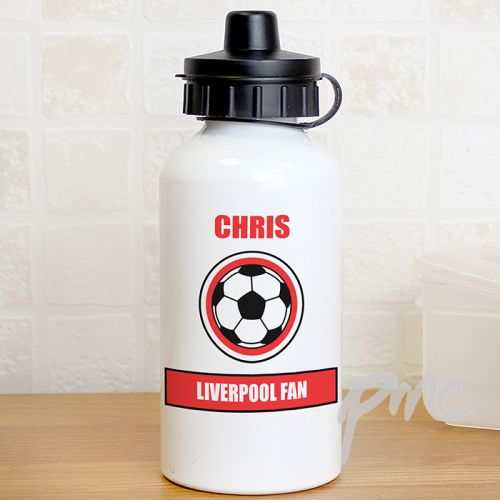 Personalised Red Football Fan Drinks Bottle