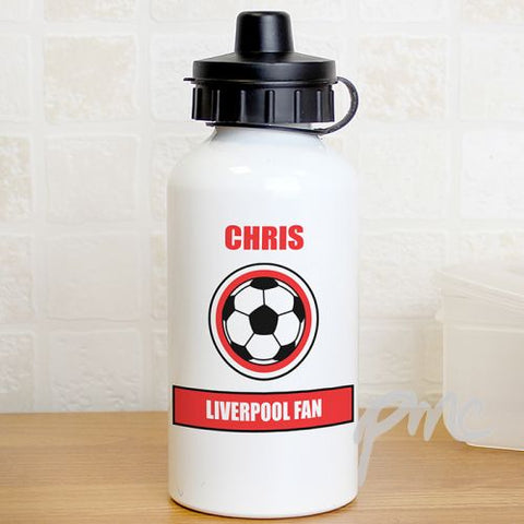 Personalised Red Football Fan Drinks Bottle